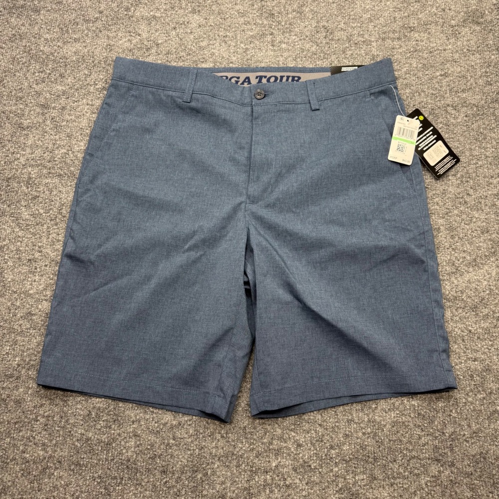 PGA Tour Mens Performance Stretch Golf Shorts‎ Deep Navy Heather 34 PVBS9075DS